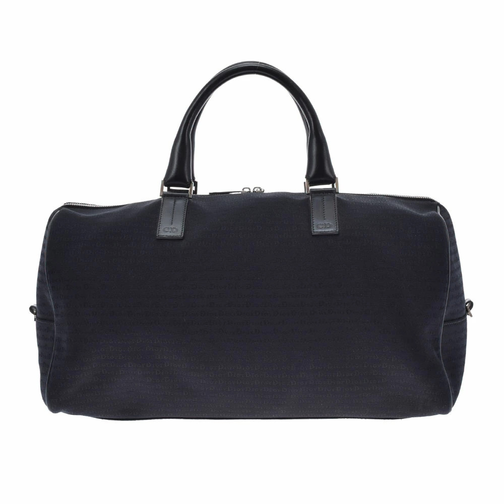 CHRISTIAN DIOR Black Canvas Boston Bag